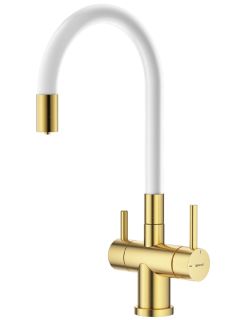 Смеситель для кухни Splenka S70.64.03 с подключением фильтра золотой сатин